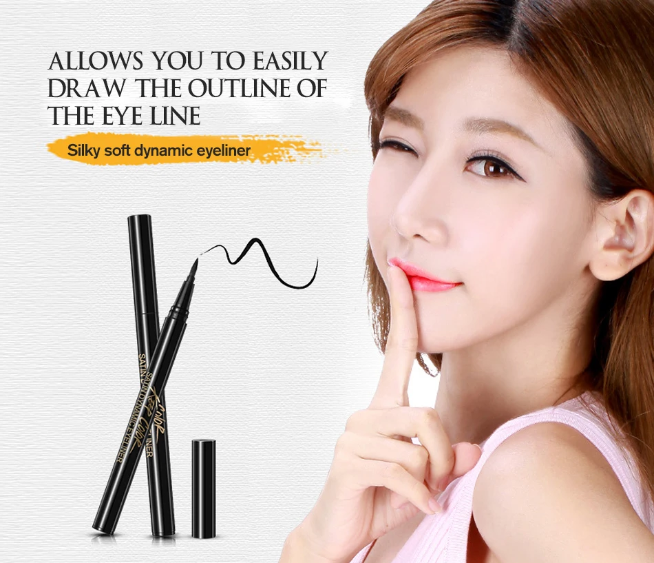 ROREC Улучшенная жидкая подводка для глаз наклейка гель черный карандаш