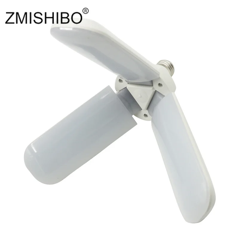 

ZMISHIBO 110V-220V 45W E27 LED Bulb Energy Saving Lights Bright Foldable Fan Blade Angle Adjustable Livingroom Ceiling Lamp CE