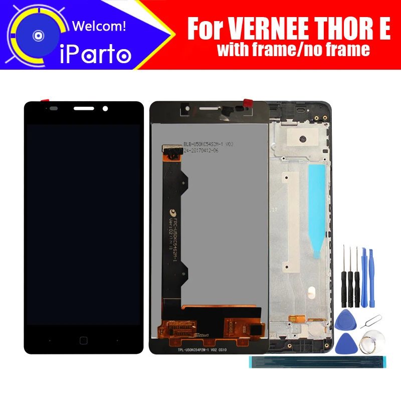 5 0 дюймовый ЖК дисплей Vernee Thor E + дигитайзер с сенсорным экраном рамка в сборе 100%