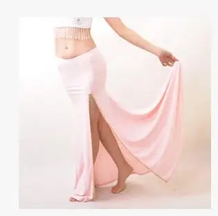 

1pcs/lot women's belly dance Split skirt indian long skirt stage candy color dancing skirt free size