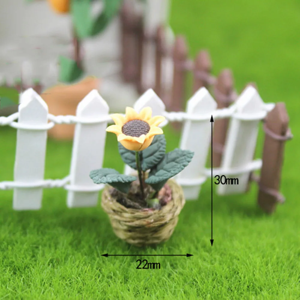 

1Pcs 1/12 Dollhouse Miniature Accessories Mini Sunflower Simulation Potted Plant Flower Model Toys for Doll House Decoration