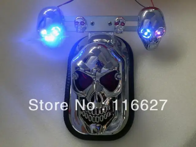 Встроенный задний фонарь Skull С боковым креплением с указателем поворота для Honda