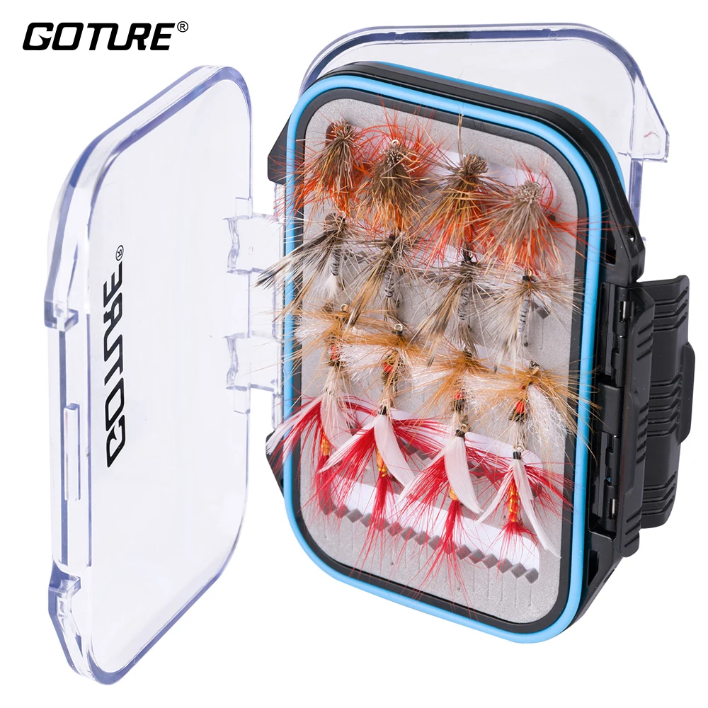 Goture 32 шт./лот набор приманок для ловли нахлыстом Mayfly Caddisfly стимулятор Royal Wulffs мушек
