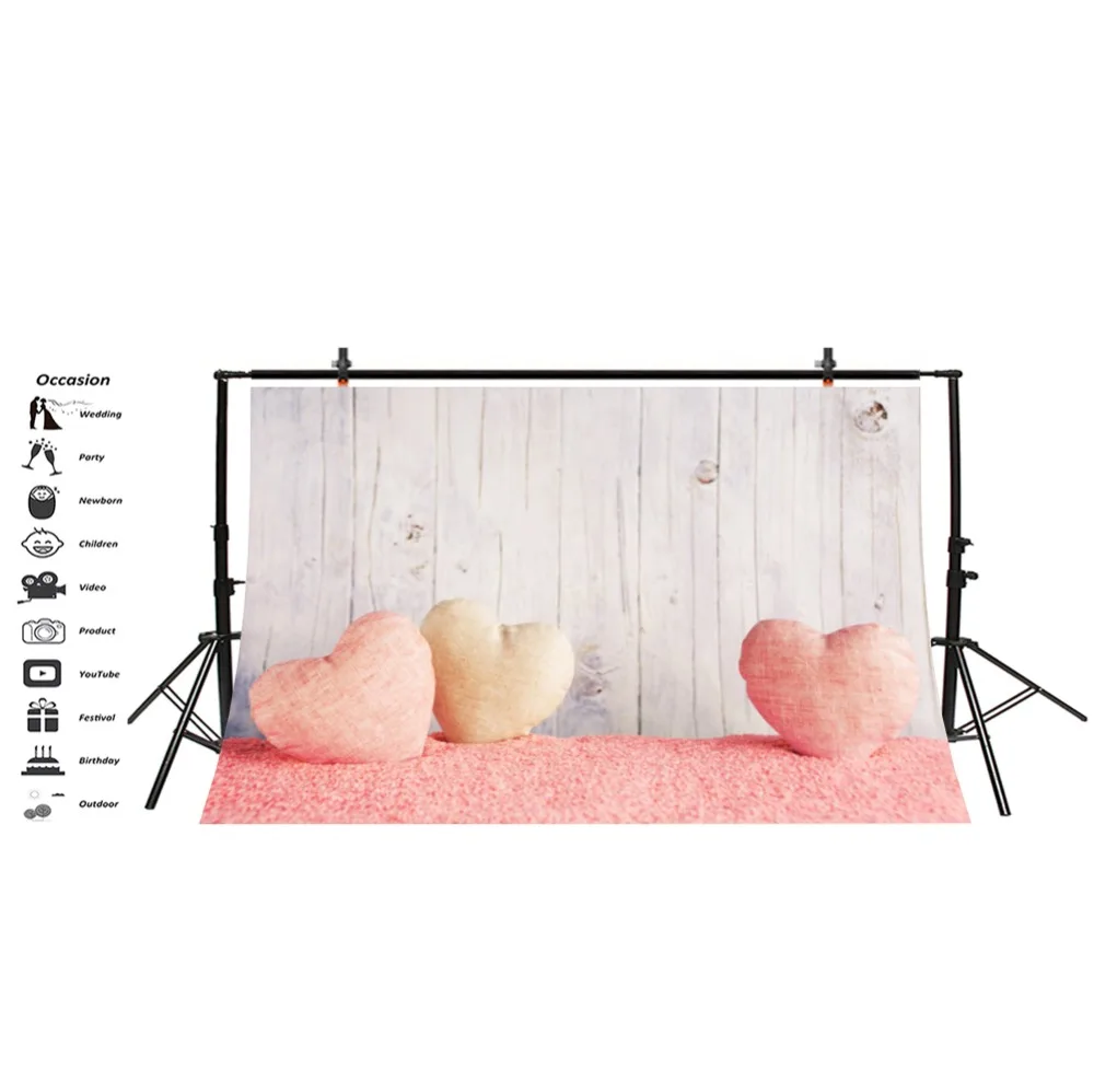 Laeacco серая деревянная стена розовое сердце ковер Вечеринка ребенок портрет