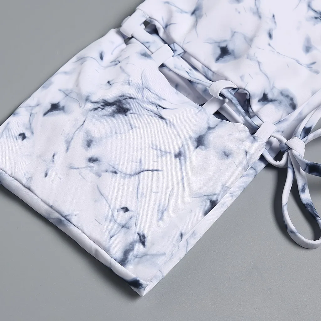 SAGACE комплект бикини с мраморным принтом купальный костюм Топ-труба Купальник