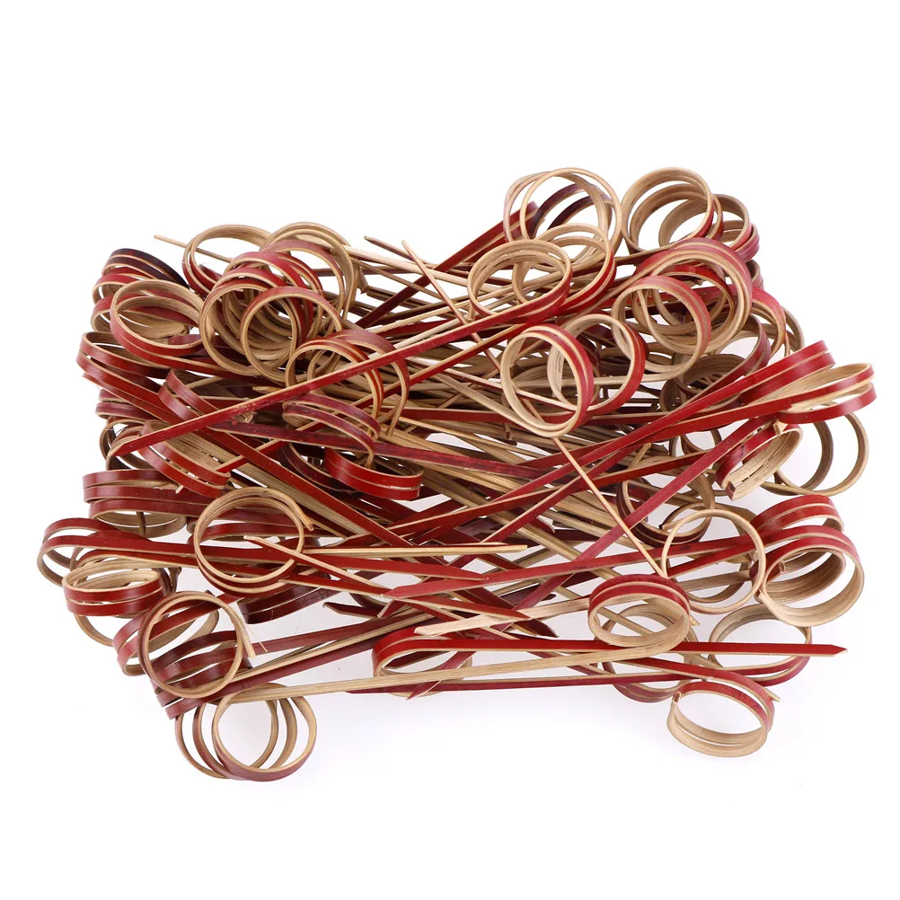 

Новинка 2017, 100 шт., фруктовые десерты, еда, коктейль, одноразовые бамбуковые вилки, витые вечерние буфеты, сэндвич, вилка, палочка, шпагат, 10 см