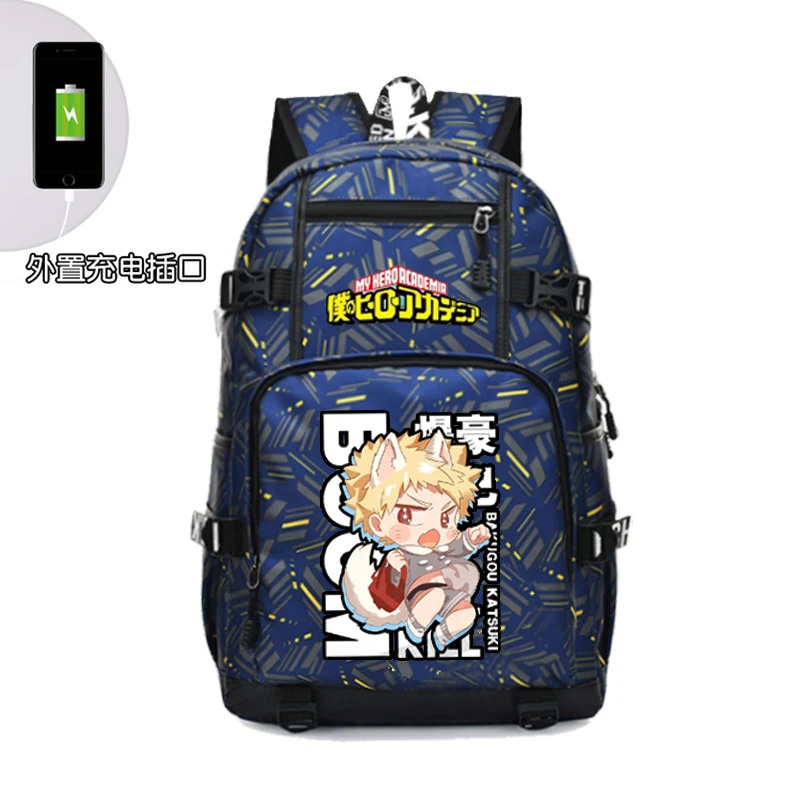 My Hero Academy, водонепроницаемые школьные сумки, usb зарядка, рюкзак для ноутбука, аниме рюкзак с нашивками, канцелярские принадлежности, холщовые дорожные сумки для хранения