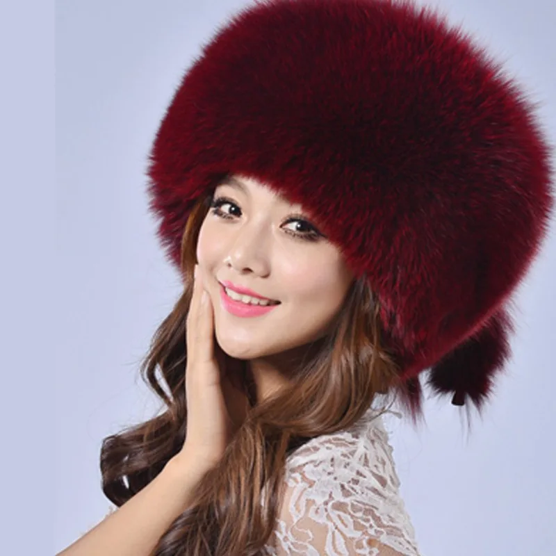 Зимняя Новинка имитация искусственного лисьего меха шапка с куполом теплая Lei Feng