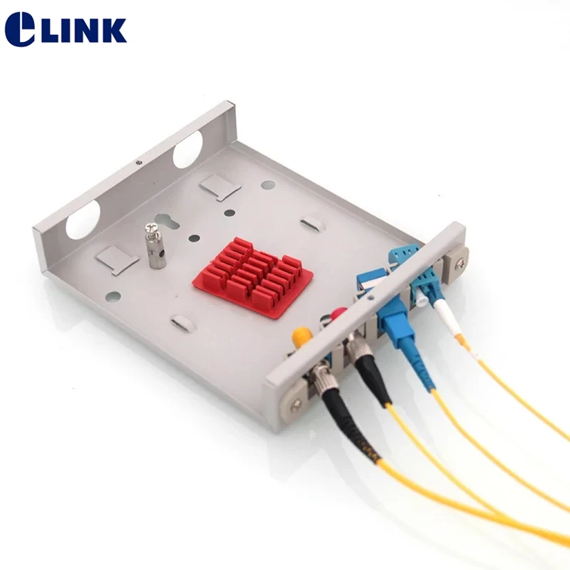 5pcs 4 cores FTTH SC blank terminal box SPCC 4 ports LC DX ST FC fiber optic patch panel FTTX distribution box black gray ELINK