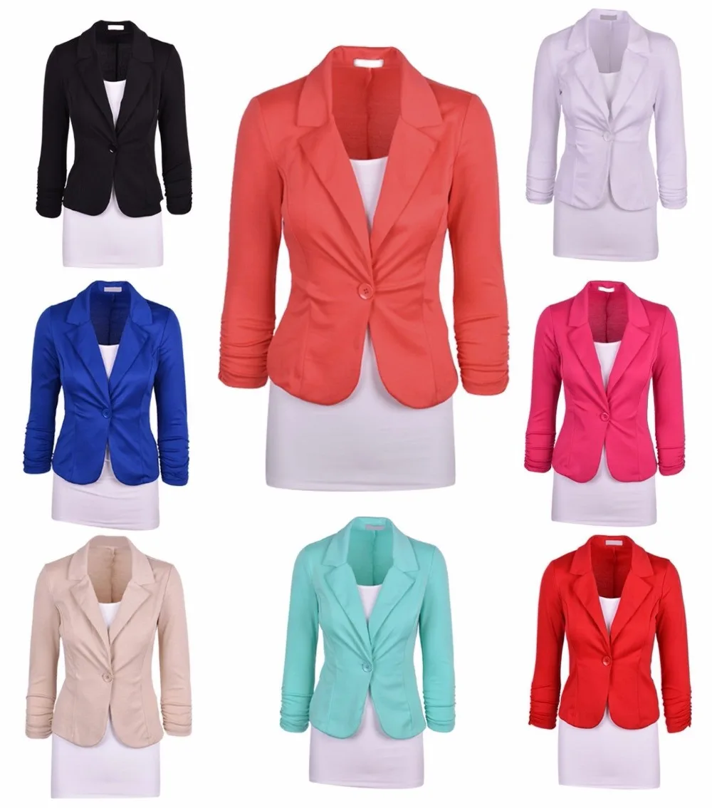 

Hiawatha New Women Blazer 2020 Candy Color Slim Short Jacket Fashion Office Lady Style Suit BL029