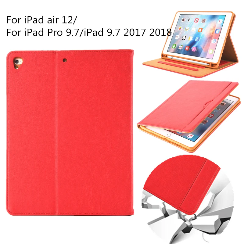 Чехол для планшета iPad 9 7 дюймов 6 го поколения 2018 2017 чехол с держателем карандаша
