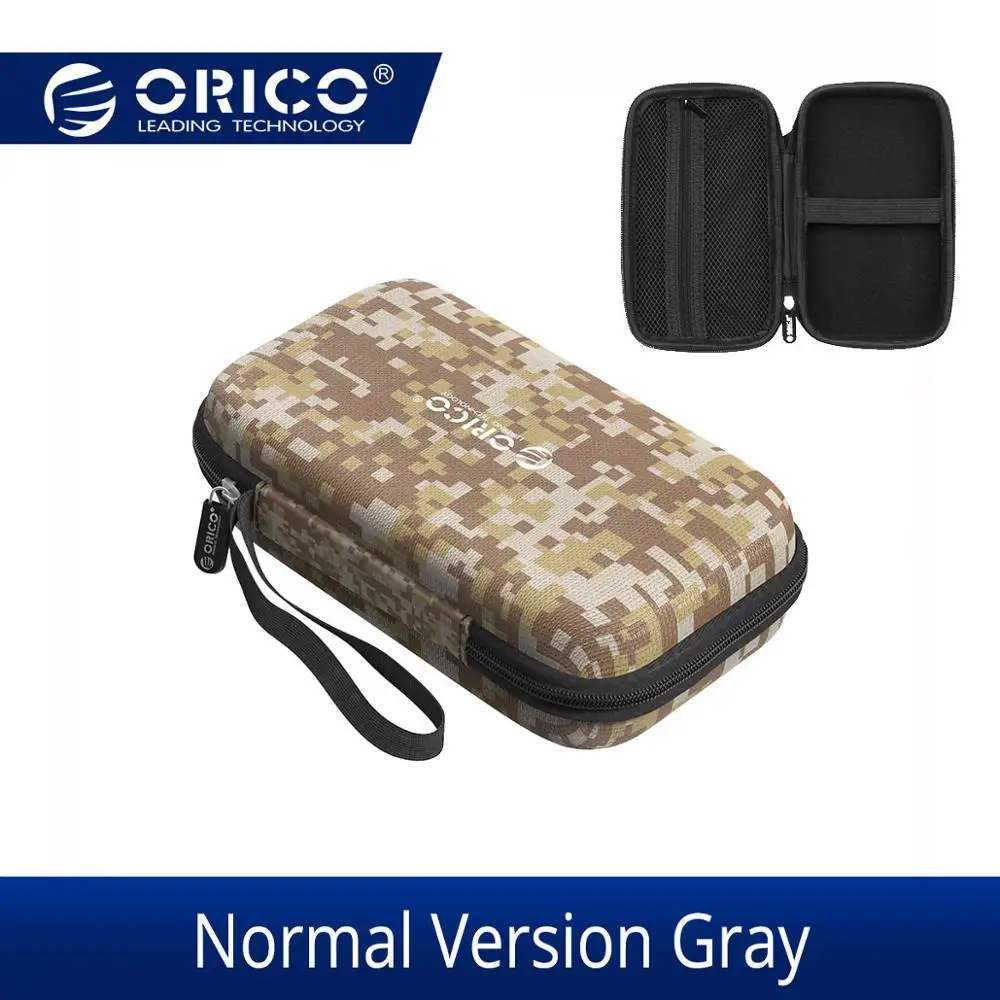 Чехол ORICO power Bank, портативный защитный чехол для внешнего жесткого диска 2,5 дюйма, жесткий диск/наушники/u-диск, USB кабель для передачи данных, чехол - Цвет: A Normal Gray
