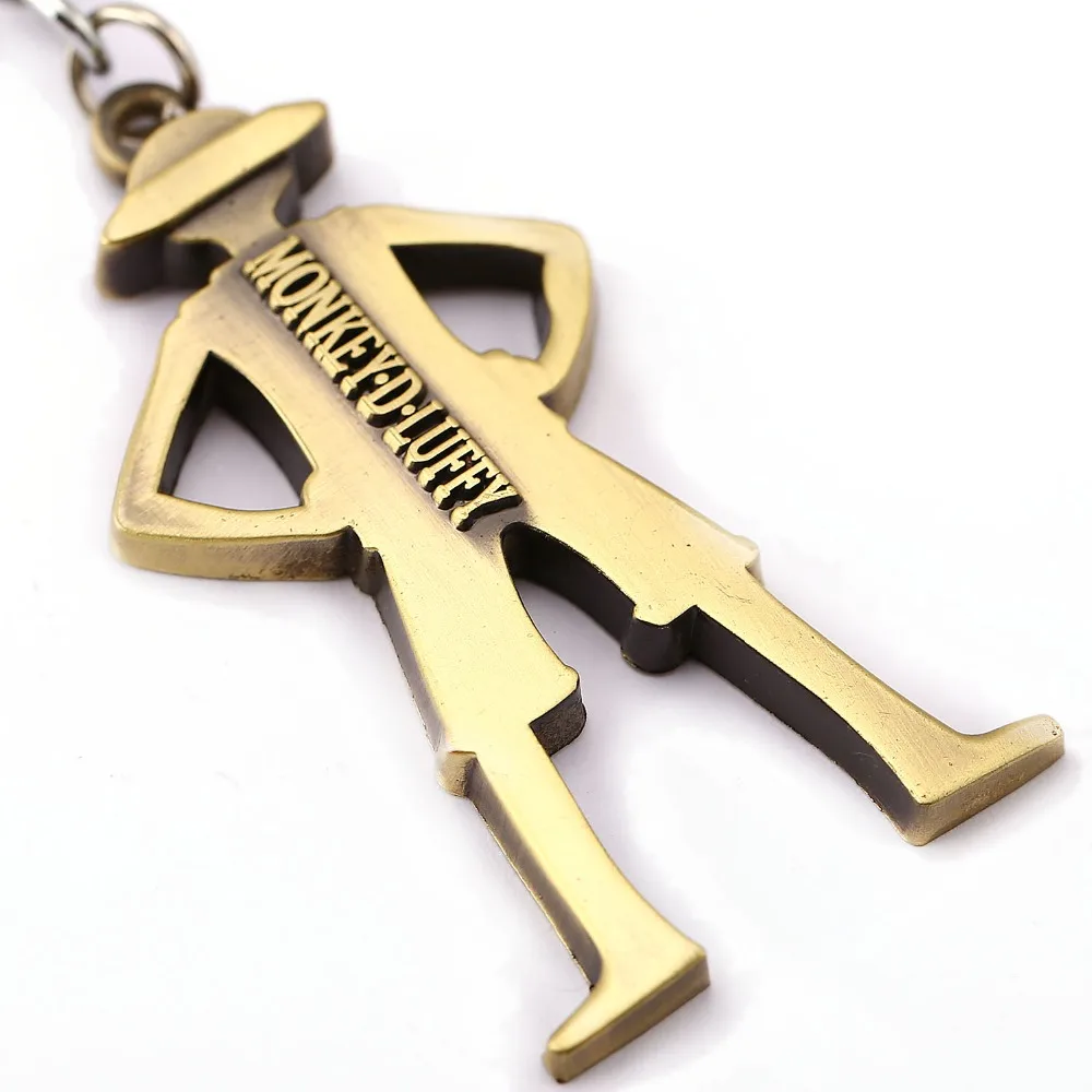 Один кусок брелок для мужчин металлический Луффи фигура женщин медь Брелок