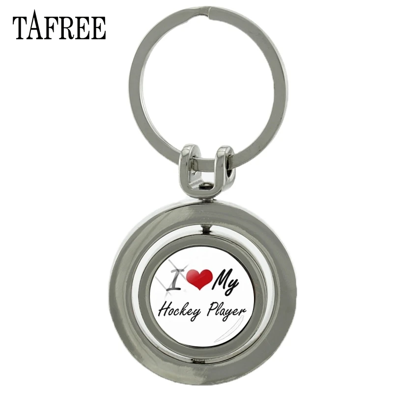 SP483 TAFREE я с надписью Love, хоккейной тематики вращающаяся подвеска брелок Мода мода кольцо для ключей брелок для ключей для Для мужчин папа автомобильный брелок для ключей с ювелирные изделия SP491 - Цвет: SP483