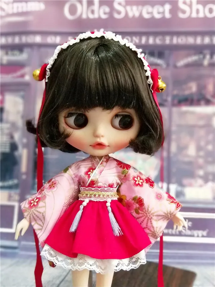 Новая Одежда для кукол модное японское кимоно с резинкой волос blyth licca ob24 1/6