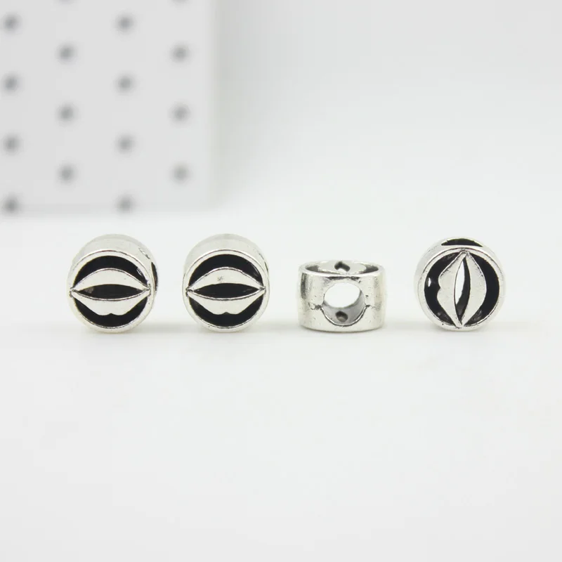 

Модные очаровательные бусины из цинкового сплава с большим отверстием для губ, модные браслеты 30 шт./лот ZA1441