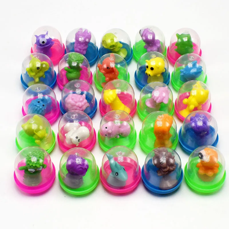 

10pcs/lot Novelty Funny Mini Strange Suckers Animal capsule Egg Model Puppets Toy Kids Toys for children