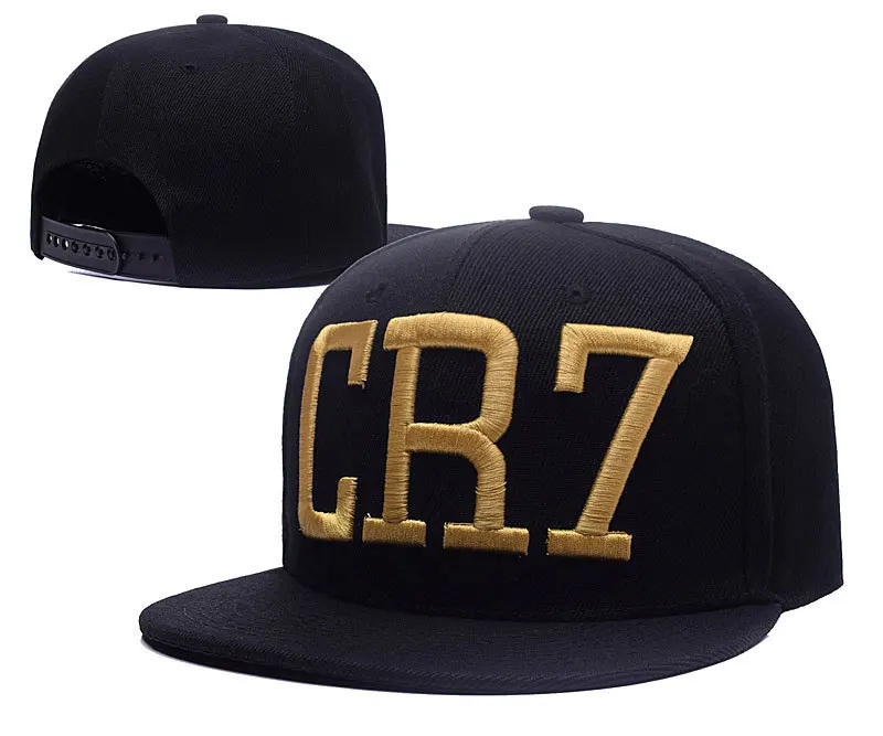 Криштиано Роналду CR7 бейсболки хип-хоп Спорт Snapback футбол шляпа chapeu de sol bone мужчины wo мужчины пара Футбол Регулируемый шляпа - Цвет: Золотой