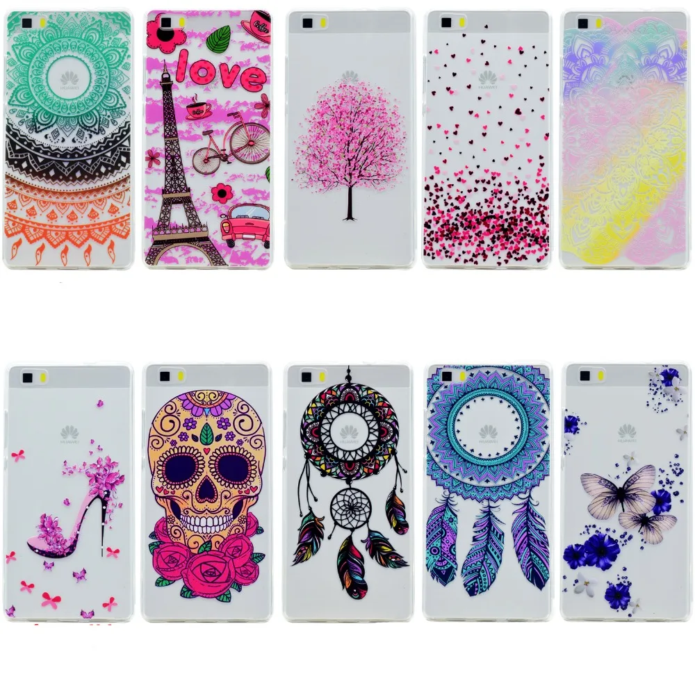 Мандала бабочка череп эйфелева башня тпу кремния case для huawei p10 плюс g9 lite silicone for p8