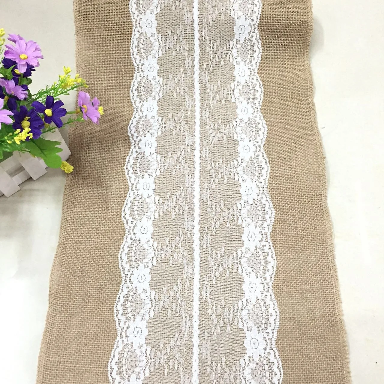 Горячая Распродажа винтажный Натуральный Холщовый джутовый льняной стол