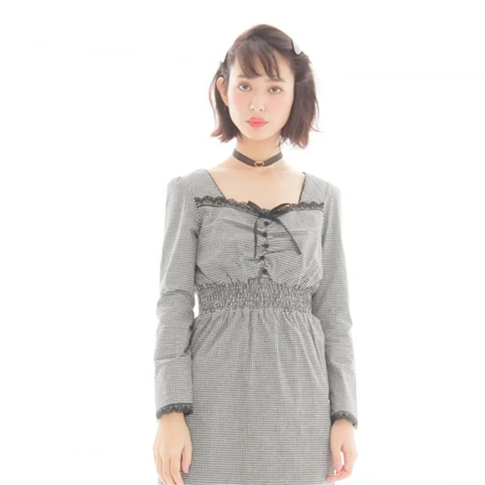 2020 японский стиль розовое кружево черная лента Персиковое Сердце ожерелье