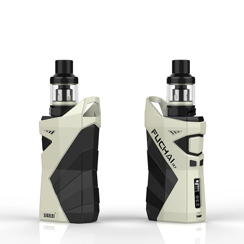 Sigelei Fuchai r7 kit Mod Kit Zinc alloy+Plastic with T4 2.5ml Tank SS303+ transparent glass Electronic Cigarette vaporizador