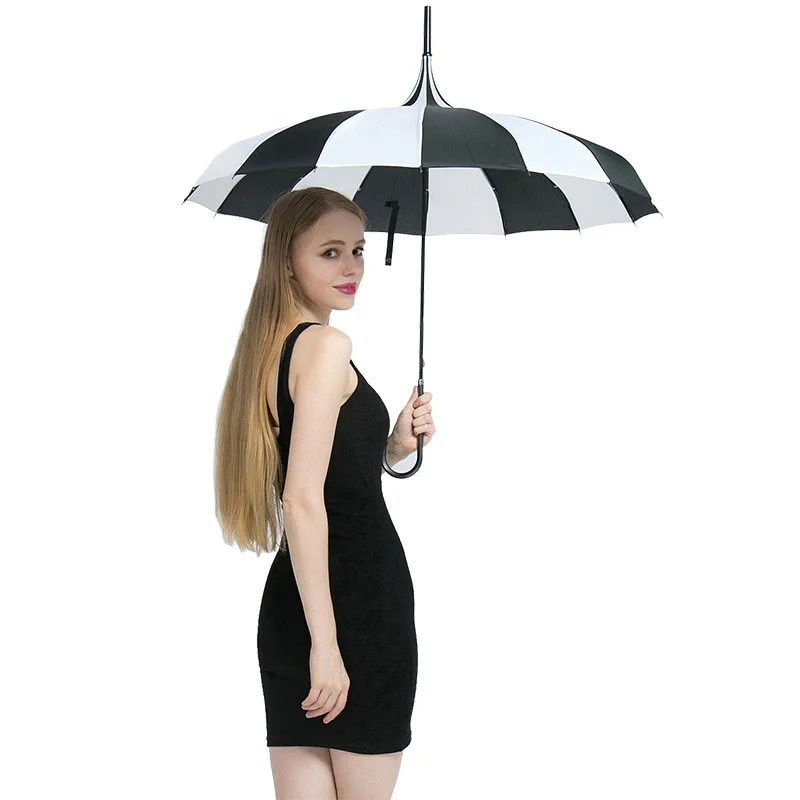 

Hot Sale Brand Rain Umbrella Men Quality 16K Strong Windproof Tower Pagoda Rain Umbrella Long Handle Umbrella Women's Parapluie
