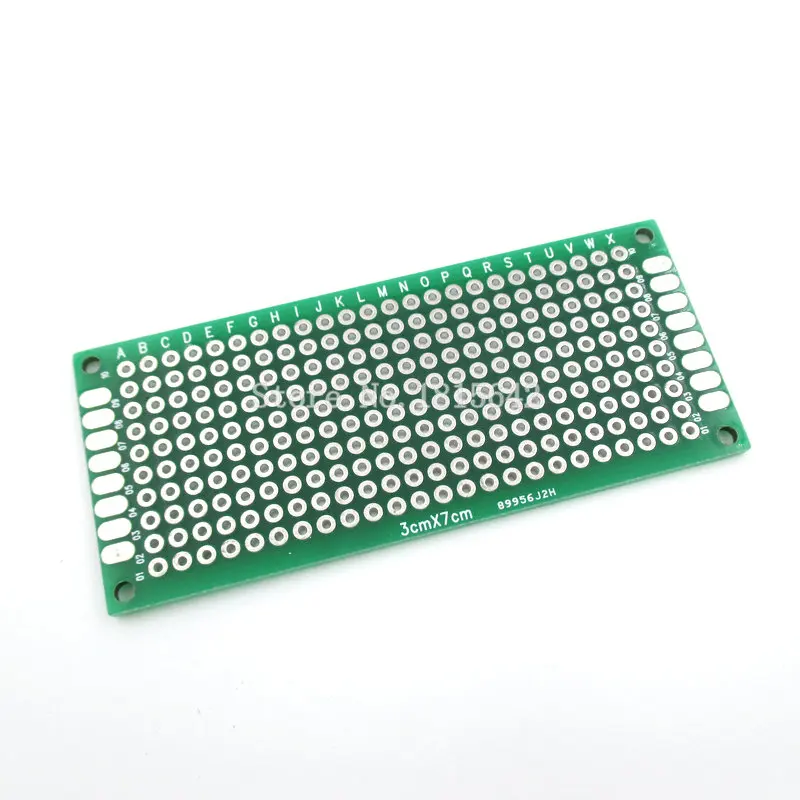 

5PCS/LOT 3X7cm 3*7cm Double Side Prototype pcb Breadboard Universal for Arduino 1.6mm2.54mm Practice DIY Electronic Kit Tinned