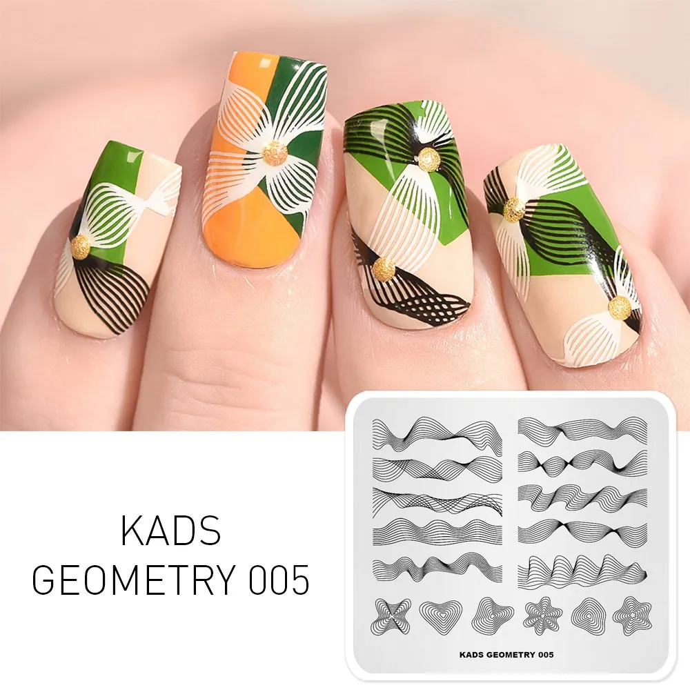 KADS стемпинг геометрия 005 3D геометрическая форма для ногтей пластины стемпинга