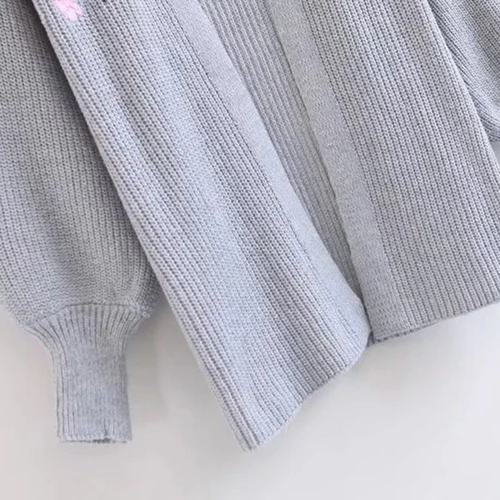 Fashion Embroidery Knitted Sweater Cardigan 2018 New Long Sleeve Solid Loose Crochet Jackets Autumn Female Open Stitch Coat |