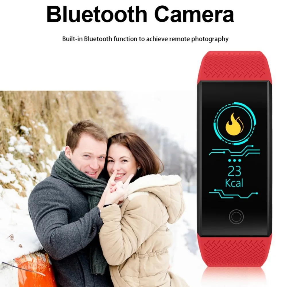 QW18 смарт-браслет 0 96 &quotцветной полный сенсорный экран фитнес-браслет монитор