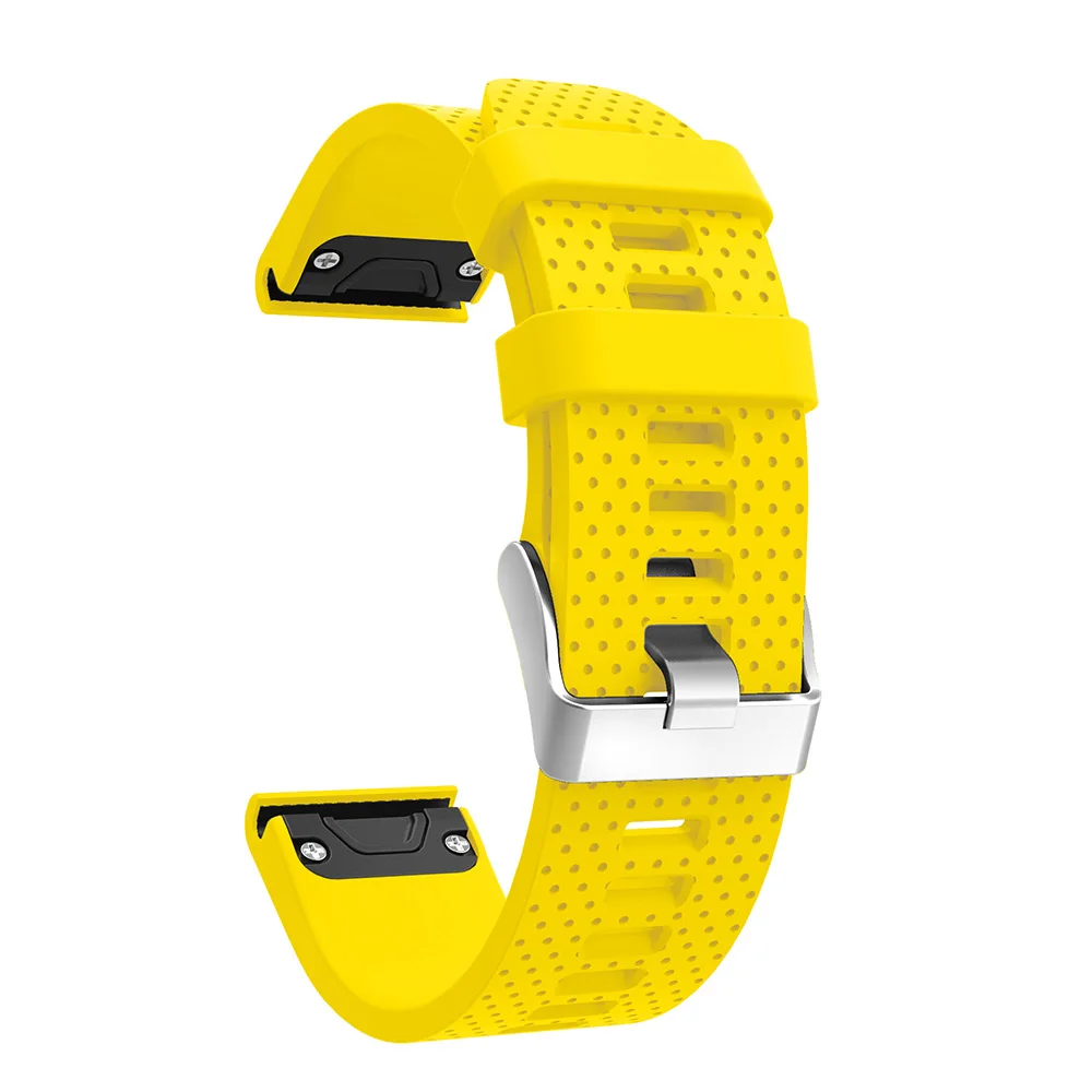 Yellow 26 22 20 мм ремешок для часов Garmin Fenix 5X5 5S 3 3HR D2 S60 gps часы быстросъемные силиконовые Easyfit ремешок - Цвет: Yellow