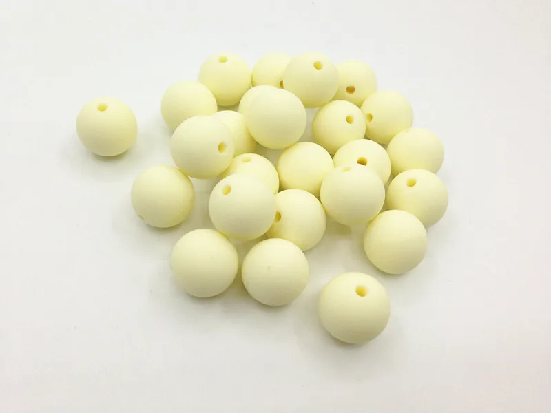 beige Силиконовые Прорезыватели круглые 15 мм бусины оптом детские Прорезыватели для зубов пищевой бусины из силиконовой резины - Цвет: beige