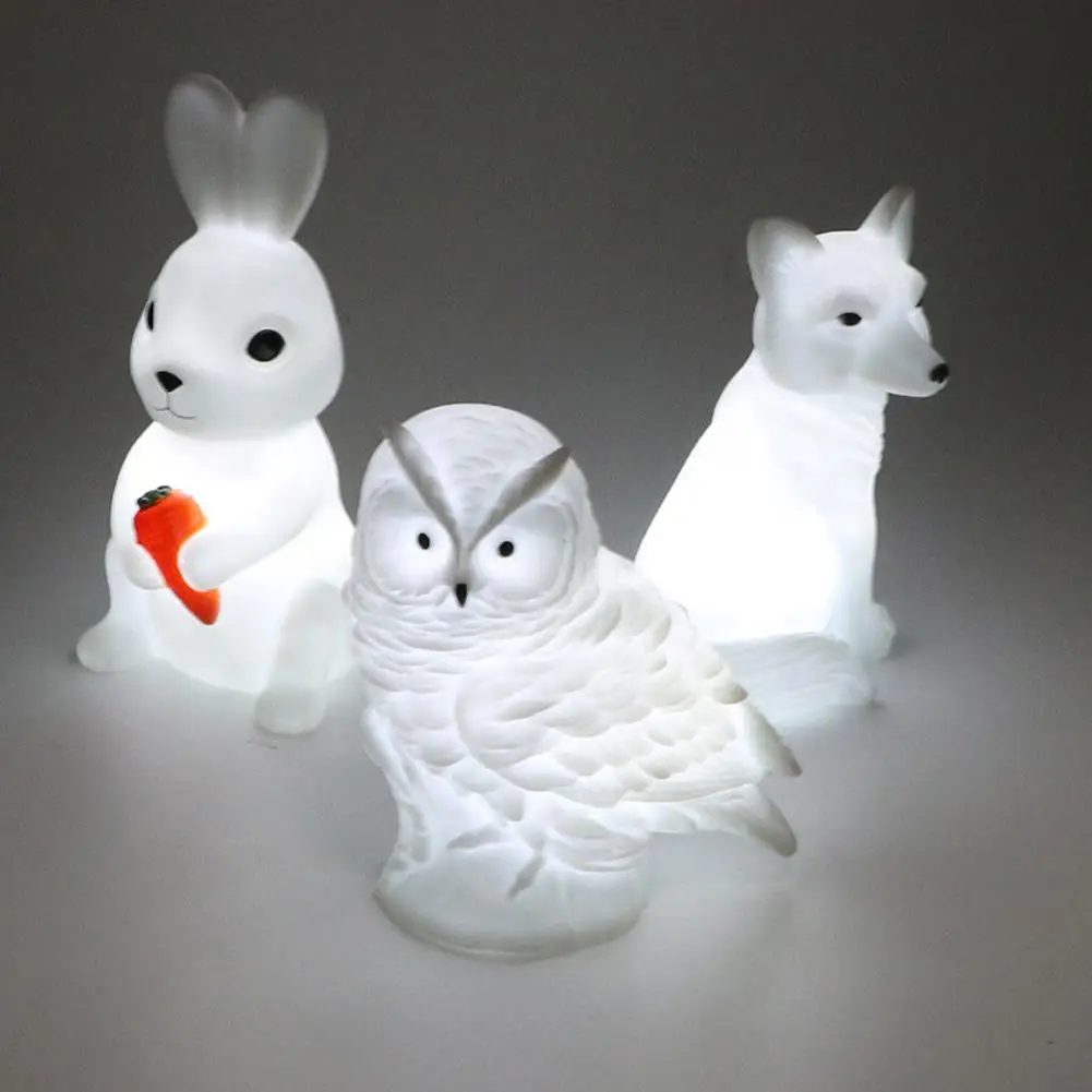 HobbyLane Cute Cartoon Animal LED Night Light Rabbit Fox Owl Shape Lights Luminous Toys Home Decoration Kids Gift