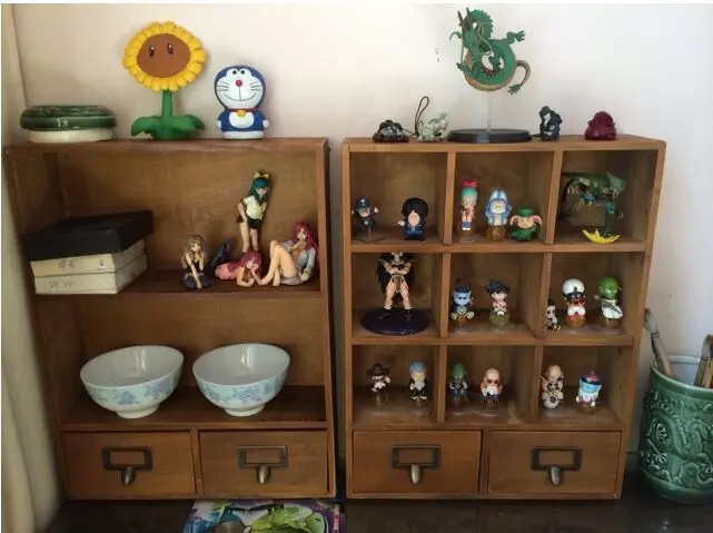 Free shiping Wooden Storage Cabinet With Drawers For Drinkware Or Cosmetics 42.5*9.5*33CM |