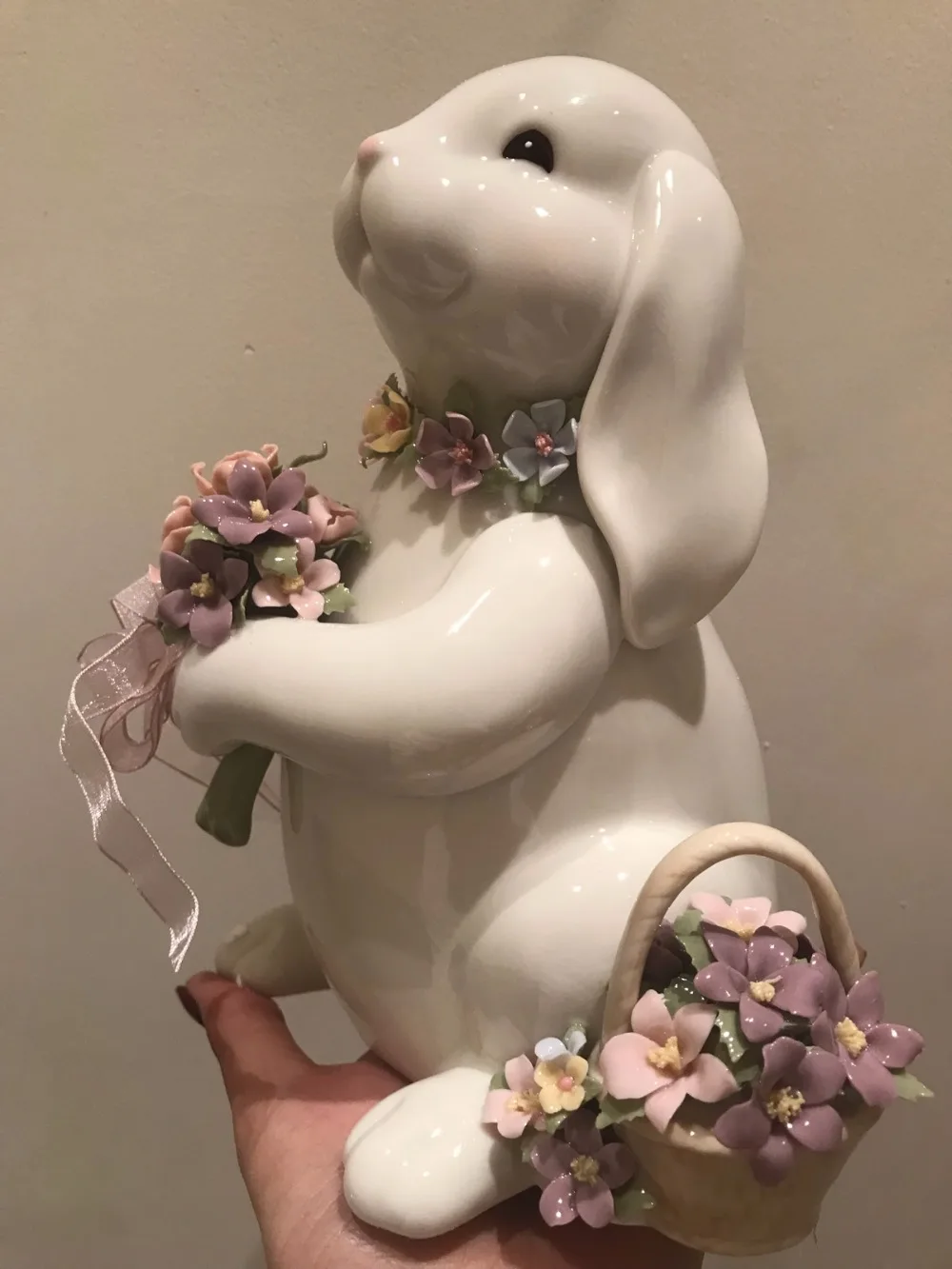 Американская ручная работа кролик керамическая музыкальная шкатулка домашний