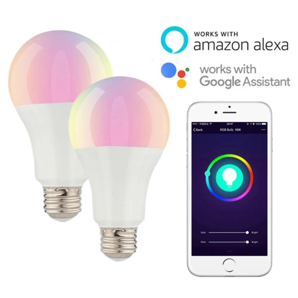 Интеллектуальная беспроводная (Wi Fi) светильник лампы мощностью 10 Вт 110V RGB