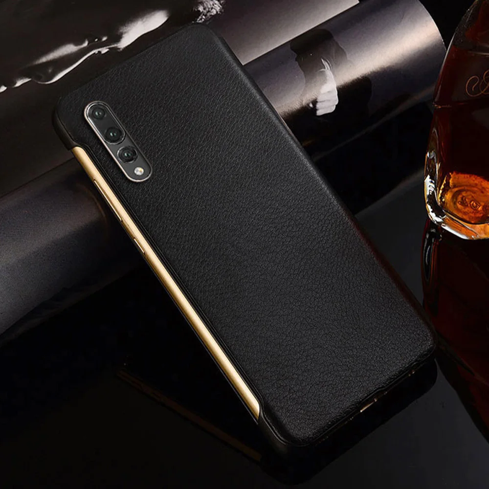 Leanonus из искусственной кожи + жесткий чехол Clear View смарт-чехол для huawei P20 P30 Pro