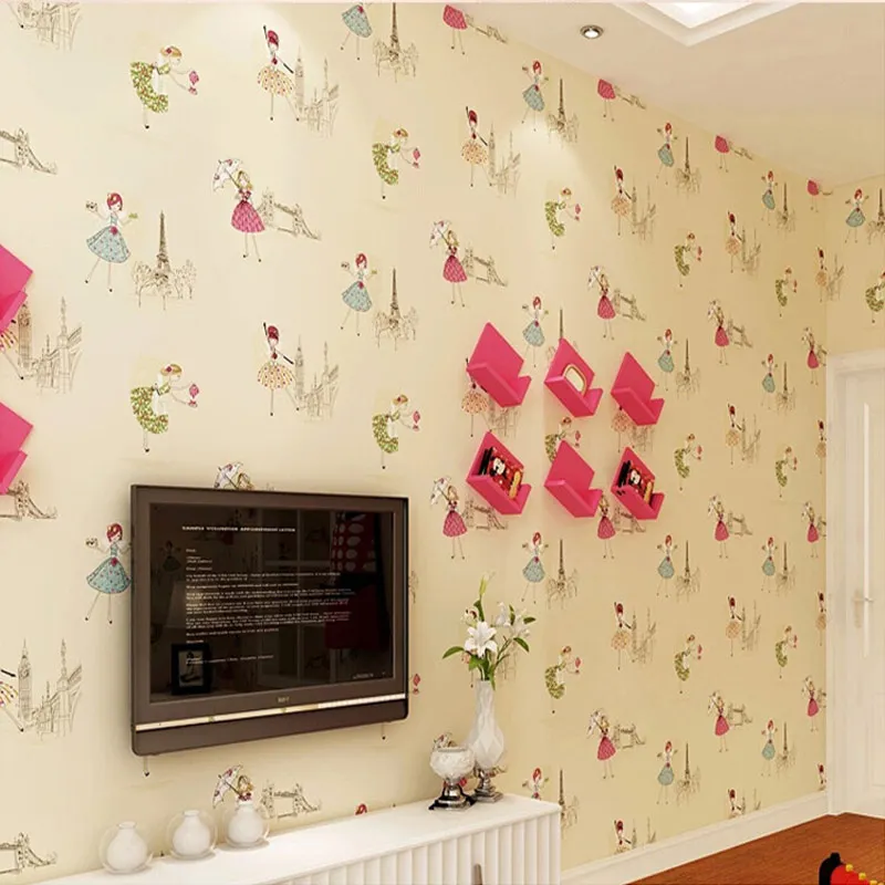 3D обои с изображением балерины и мультяшной девушки современные нетканые для