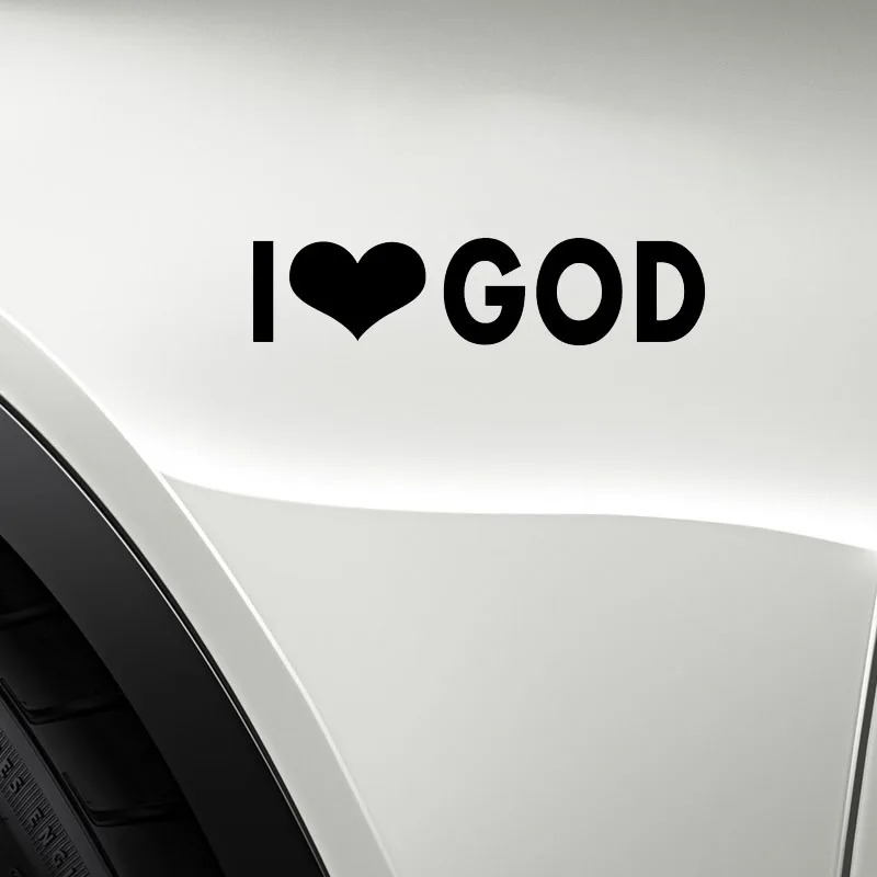 

YJZT 12.7CM*3CM I Love God Jesus Vinyl Car Motorcycle Sticker Decals Black/Silver C13-000246