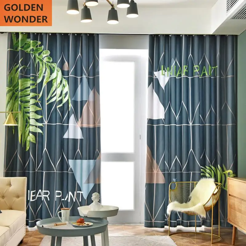 Modern Luxury Geometric Curtains For Living room Bedroom Blackout Long Dark Green Custom Made Finished Product | Дом и сад