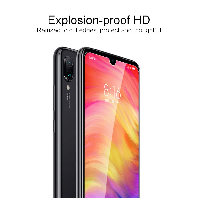 1 шт. Защитная пленка для экрана Xiaomi Redmi Note 7 pro полное покрытие пыленепроницаемое