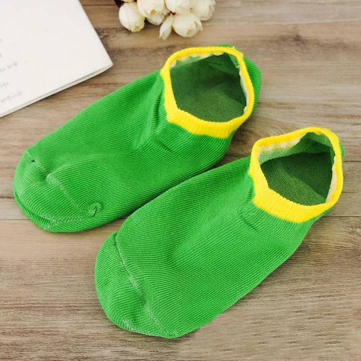 Модные носки лодочки весна лето черные синие конфетные цвета разные