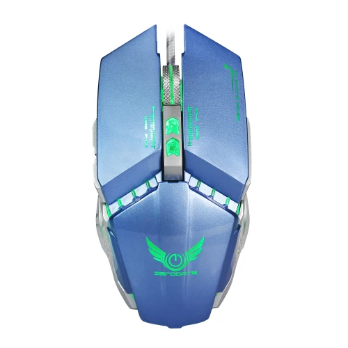 Синий ZERODATE X700 оптическая мышь usb Механическая игровая мышь полный ключ Макросъемка Проводная игровая мышь Четыре Цвета блестящая мышь - Цвет: Синий