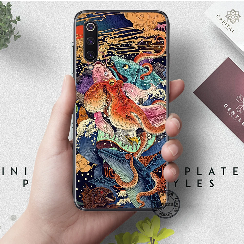 Японский стиль Японский силикон чехол для Xiaomi Mi 5X6 6X8 9 SE 9T Pro CC9E CC9 A3 F1 A1 A2 Lite MAX 3 - Цвет: 2
