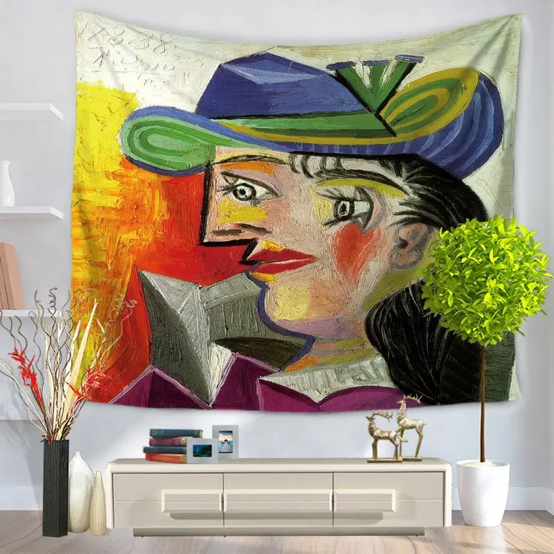 Пикассо клоун гобелен красивый архитектурный пейзаж таинственный замок