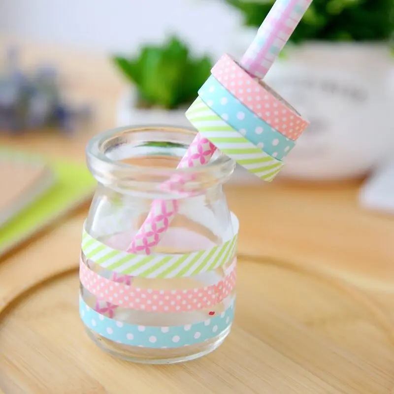 5 шт./компл. DIY милый кавайный конфетный цвет лента Washi милая куртка в горошек