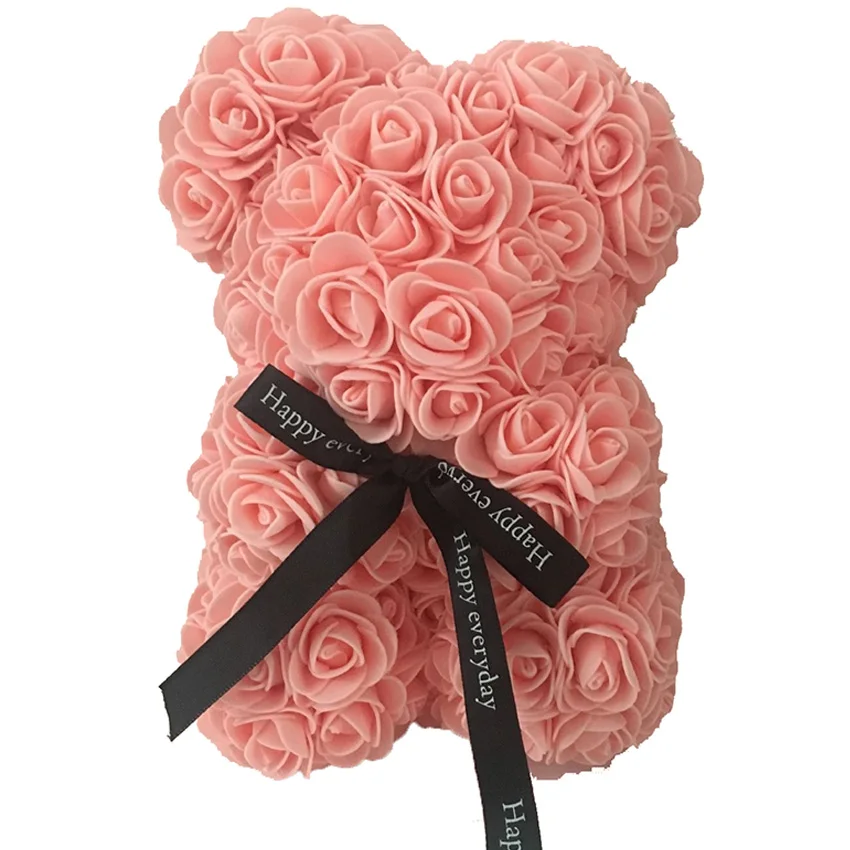 25cm No Box Горячая Распродажа 25 см мыло из пены медведь из роз Teddi медведь Роза цветок искусственный Год Подарки для женщин подарок на день Святого Валентина Рождество - Цвет: 25cm No Box