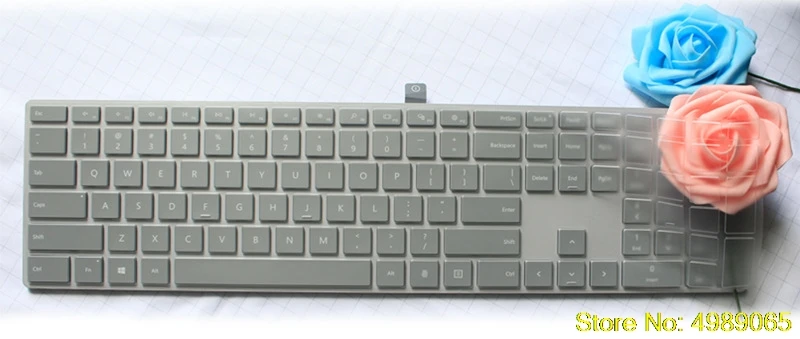 Силиконовый чехол для клавиатуры прозрачный полноразмерный протектор Microsoft Surface