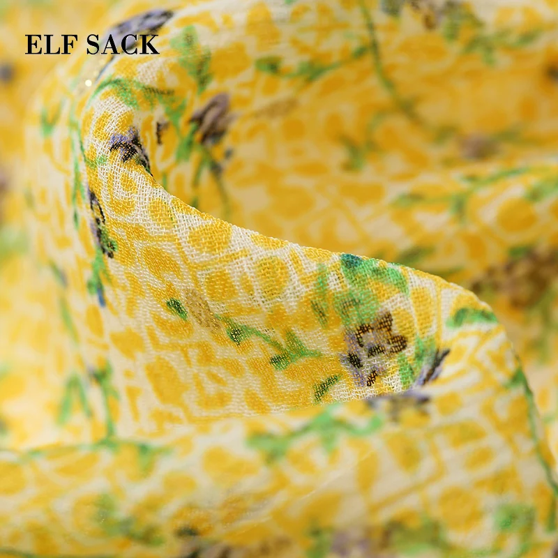 ELFSACK летние цветочные женские блузки с вырезом лодочкой модные повседневные женские рубашки с рукавом-бабочкой женская одежда
